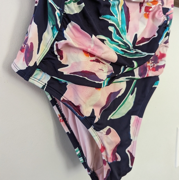 Liz Claiborne One Piece Floral Swimsuit 10 - Picture 2 of 7